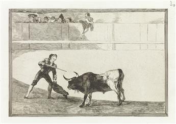FRANCISCO JOSÉ DE GOYA Group of 6 aquatints with etching from La Tauromaquia.